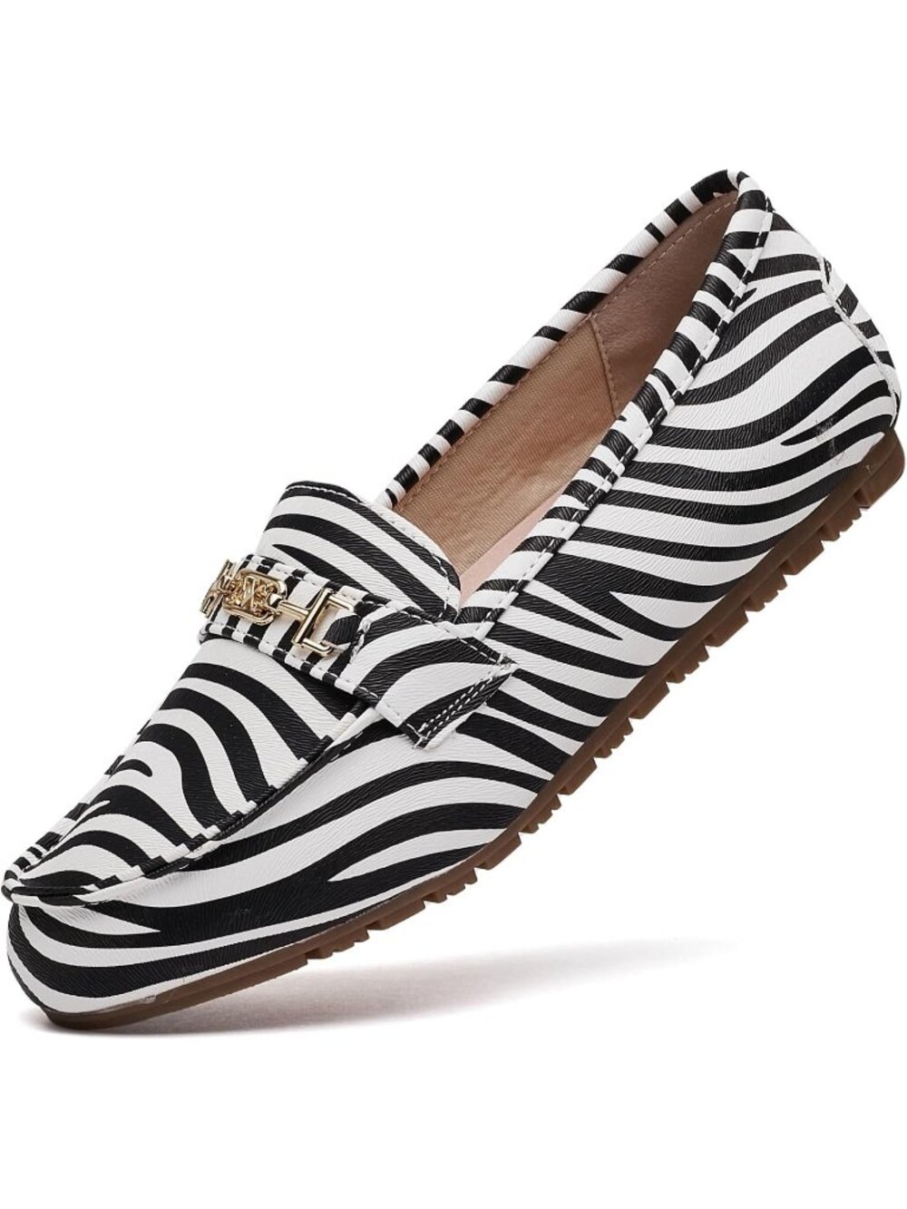 Women's Zebra Comfort Walking Pull On Leisure Slip On Work Loafer Flat Shoes